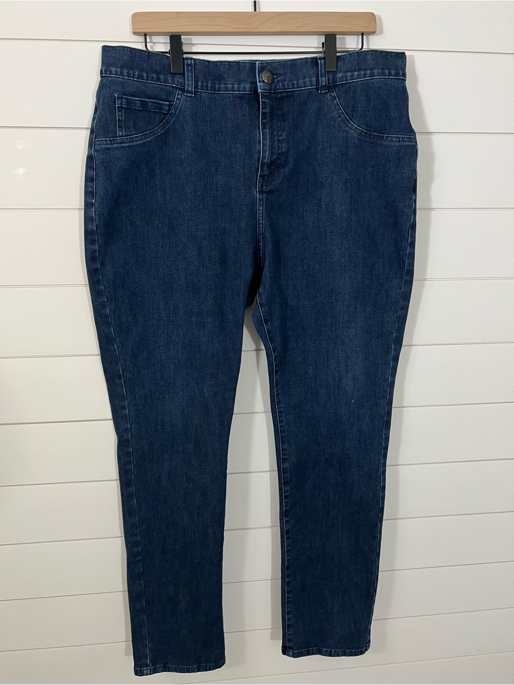 Soft Surroundings Jeans Women’s Size 16 Straight Leg Dark Wash Stretch Denim